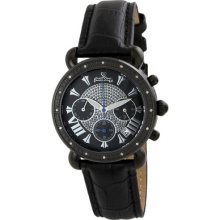 JBW Women's Victory Leather Watch in Black with Black Dial