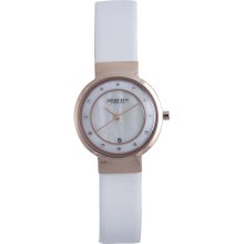 Johan Eric JE6000-09-009 Rose Gold IP Case White Leather