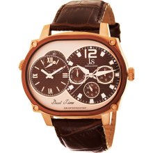 Joshua & Sons Men's Dual-time Multi-function Brown Watch