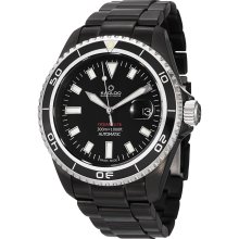 Kadloo Men's 'Ocean Date' Black Stainless Steel Automatic Watch