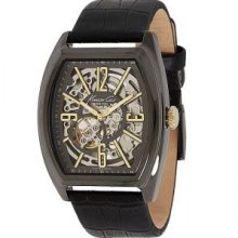 KC1895 Kenneth Cole Skeleton Dial Leather Watch