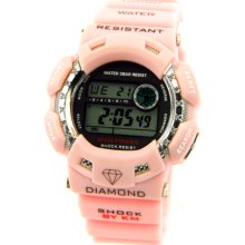 King Master D-Shock Powder Pink 0.12ct Diamond Men's Watch DS.012