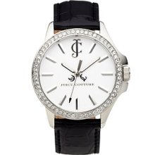 Ladies' Jetsetter Black Leather Strap Watch