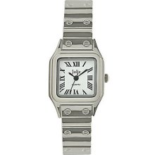 Ladies' Silvertone Square Watch