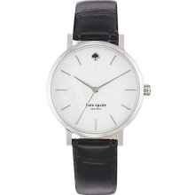 Ladiesâ€™ Stainless Steel & Embossed Leather Metro Watch