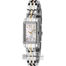 Ladies Two-tone Accurist Watch With Rectangular Dial Lb1331p