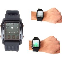 Led Sport Digital And Pointer Double Time Zone Watch