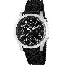 Menâ€™s Seiko 5 Automatic Fabric Watch - Black