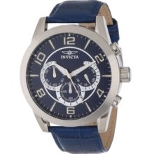 Men's 13633 Specialty Chronograph Blue Textured Dial Blue Leather