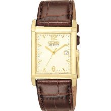 Men's 180 Eco-Drive Gold Tone Dress Champagne Dial