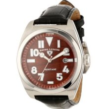 Men's 20434-05W Heritage Brown Dial Black Leather