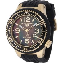 Men's 21818P-YG-01-MOP Neptune Black Mother-Of-Pearl Dial