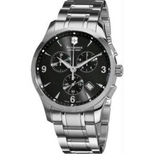 Men's Alliance Chronograph Stainless Steel Case and Bracelet Black