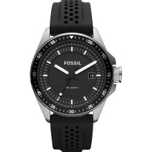 Men's black fossil decker silicone band watch am4384