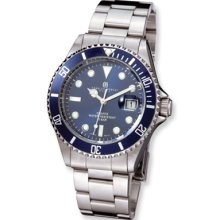 Men's Blue Dial, Rotating Bezel Watch by Charles Hubert