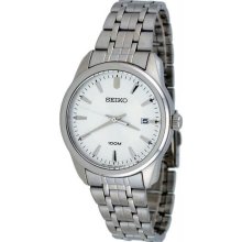 Men's Casual Stainless Steel Case and Bracelet Silver Dial Date Displa