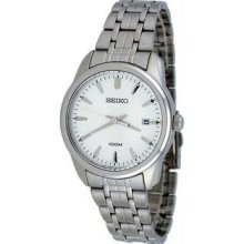 Men's Casual Stainless Steel Case and Bracelet Silver Dial Date