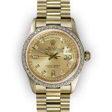 Men's Champagne String Diamond Dial Rolex Day Date President (142)