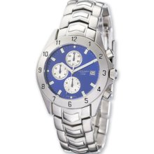 Mens Charles Stainless Blue Dial Chronograph