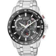 Men's Citizen Eco-Drive Perpetual Chrono A-T Watch with Black Dial