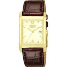 Men's Citizen Square Eco-Drive Watch with Rich Champagne Dial and