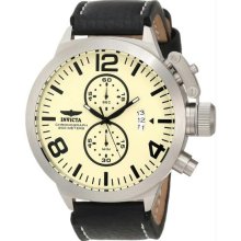 Men's Corduba Chronograph Stainless Steel Case Leather Bracelet Cream