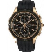 Men's Coutura Rose Gold Stainless Steel Case Alarm Chronograph Black