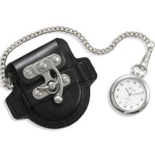 Men's Fashion Pocket Watch with Black Leather Case