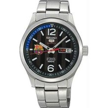 Men's FC Barcelona Stainless Steel Case and Bracelet Black Dial Day