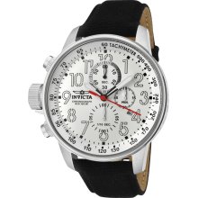 Men's Force Chronograph White Dial Black Leather