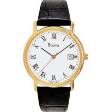 Men's Gold Tone Stainless Steel Quartz White Dial