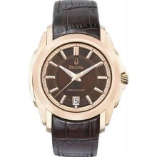 Men's Gold Tone Stainless Steel Precisionist Longwood Quartz Brown