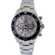 Mens Invicta 7368 Signature Chronograph Silver Dial Stainless Steel Watch