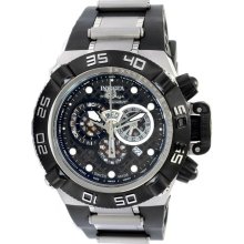 Men's Invicta Subaqua Chronograph Dial Black Polyurethane & Stainless Steel 6564