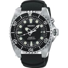 Men's Kinetic Dive Watch Black Dial Strap - USA model of