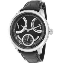 Men's Masterpiece Mechanical Retrograde Black Dial Black Genuine ...