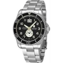 Men's Maverick Dual Time Stainless Steel Case and Bracelet Black Tone