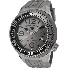 Men's Neptune Gunmetal Dial Gunmetal Case Grey Accents Grey Silic ...