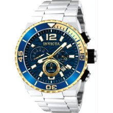 Men's Pro Diver Chronograph Stainless Steel Case and Bracelet Blue Ton