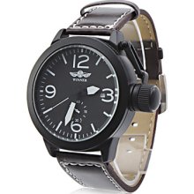 Men's PU Analog Mechanical Watch Fashionable (Black)