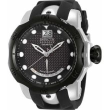 Men's Reserve Venom Diver Stainless Steel Case Rubber Bracelet Black