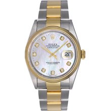 Men's Rolex Datejust Watch 16203 Genuine Rolex Mother-Of-Pearl Dial