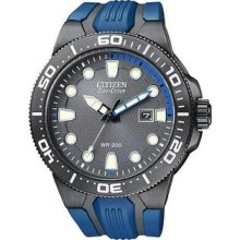 Men's Scuba Fins Eco-Drive Stainless Steel Case Gray Dial Date