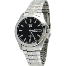 Men's Seiko 5 Automatic Black Dial Link Bracelet