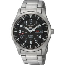 Mens Seiko Sport Automatic Watch Snzg13 Stainless Steel Black Dial