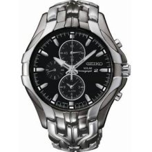 Men's Solar Chronograph Stainless Steel Case and Bracelet Black