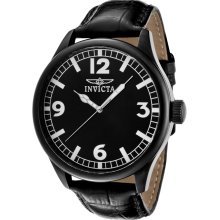 Men's Specialty Black Dial Black Leather