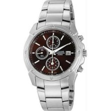 Men's Stainless Steel Chronograph Brown