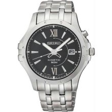 Men's Stainless Steel Kinetic Black Dial Date Display