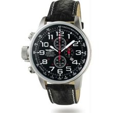 Men's Stainless Steel Lefty Force Chronograph Black Dial Leather